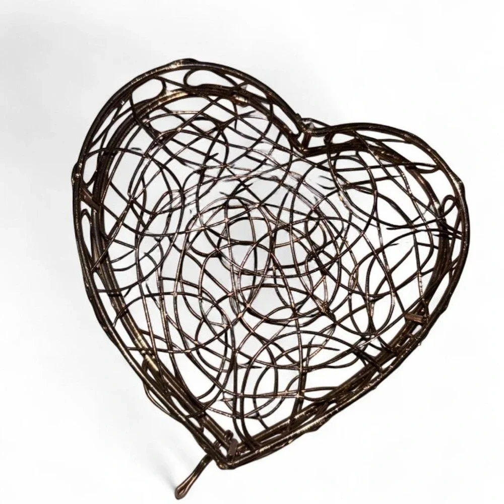 Heart Shaped Box for Potpourri or Soft Things Wired Hinged Valentines Gift
